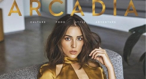 Arcadia Magazine with Olivia Culpo Wearing Nude Envie