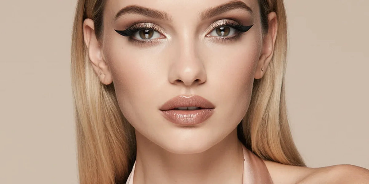 Blonde beauty wearing a soft pink blush look with luminous, diffused cheeks
