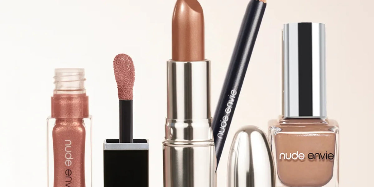Nude Envie nail lacquer arranged for a soft, polished manicure