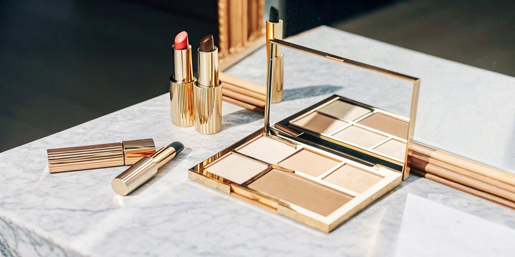 A collection of makeup from popular paraben and cruelty-free brands.