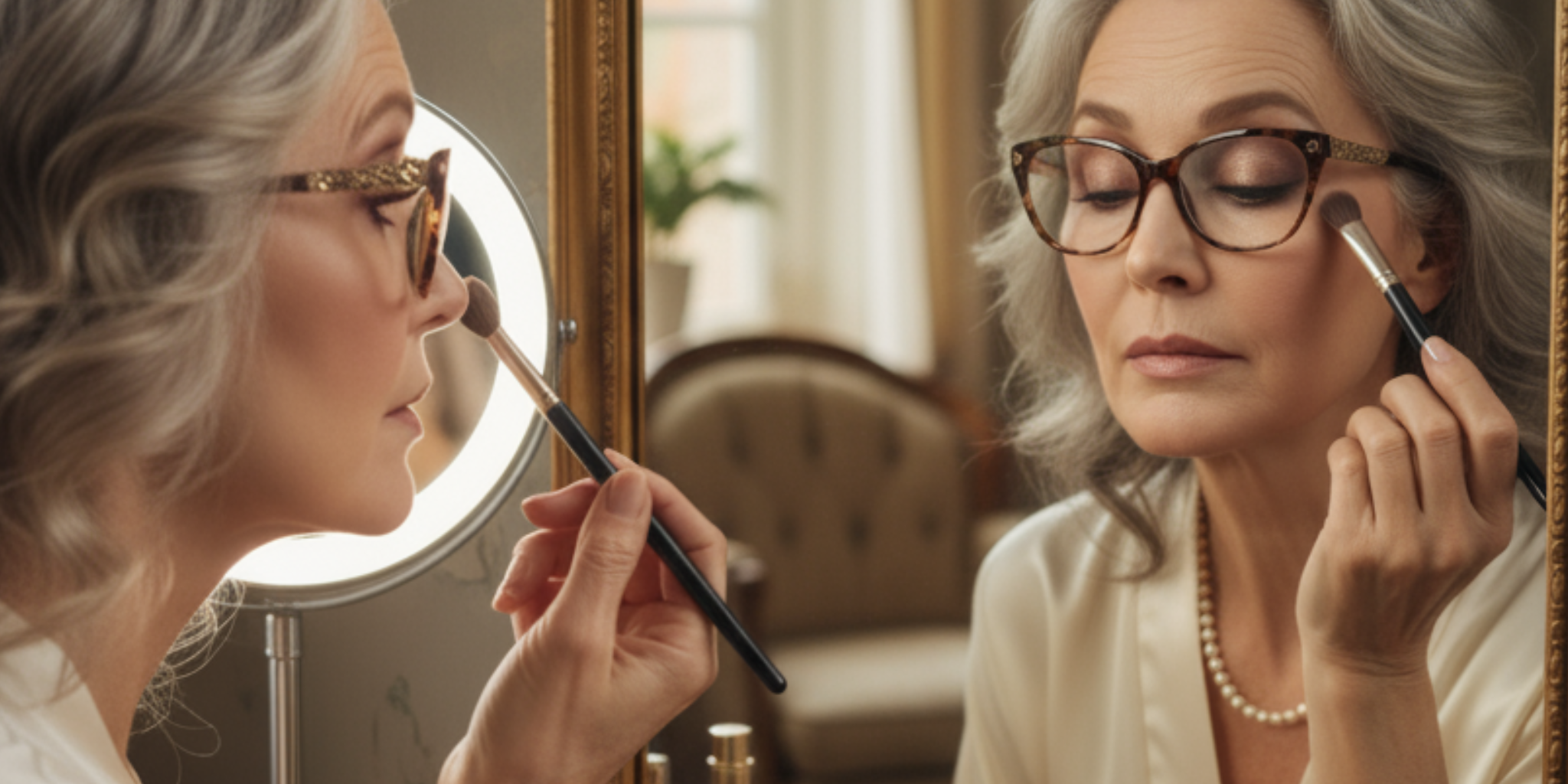 Flawless Eye Makeup for Women Over 50 with Glasses