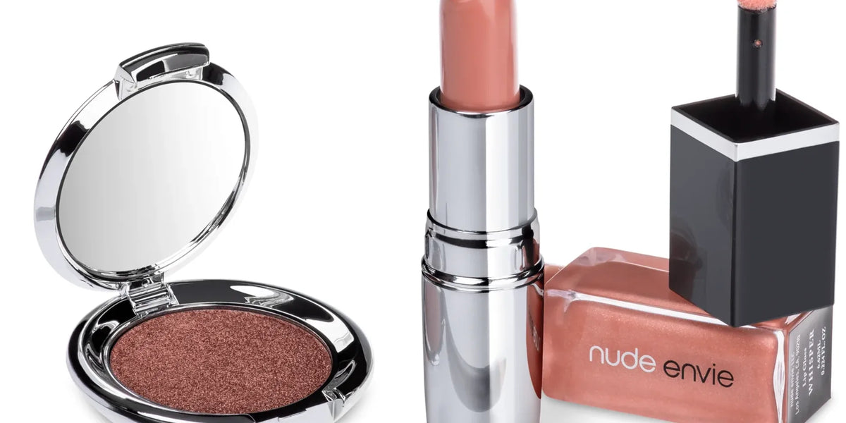 Nude Envie nude lipstick and lip gloss collection in soft, polished shades