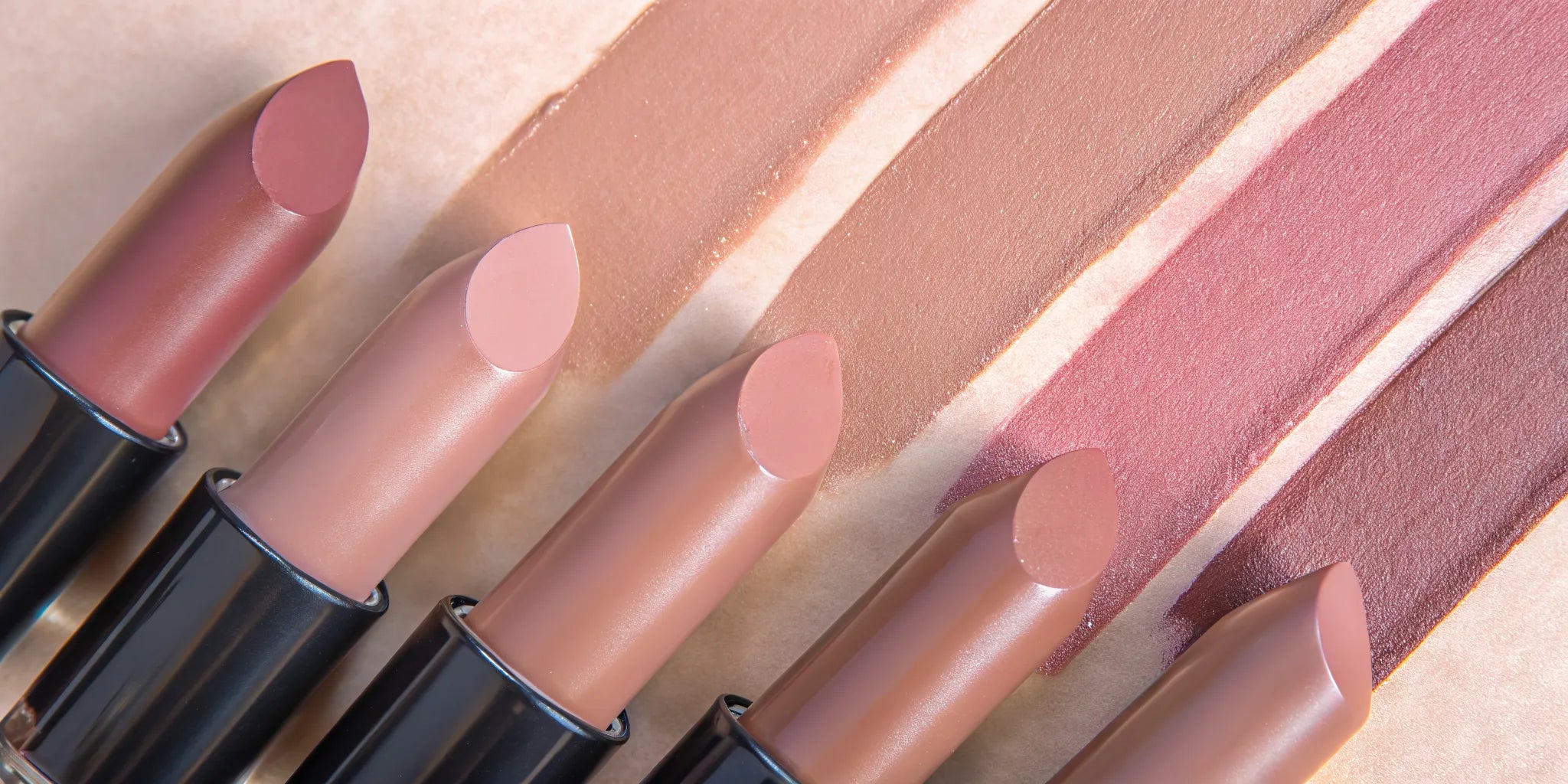 Nude lipstick shades arranged by warm, cool, and neutral undertones
